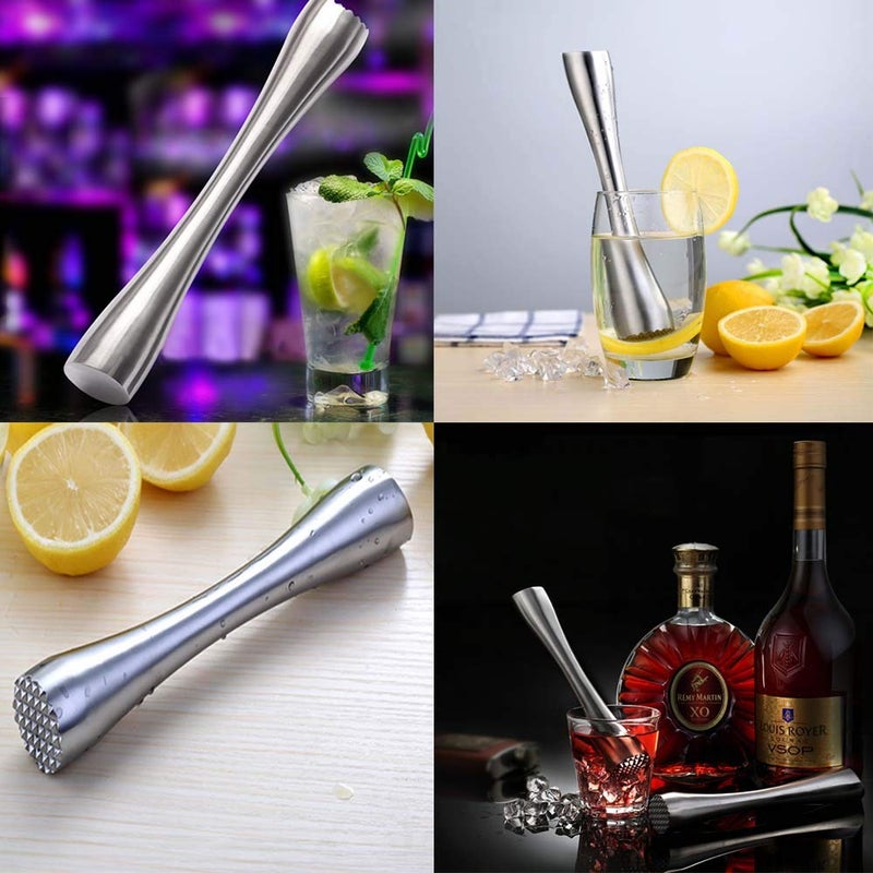 TripleLife 8" Muddler for Cocktails, Professional Stainless Steel Muddler for Old Fashioned Bitters, Creating Mojitos, Margaritas, Mint & Fruit Based Drinks- Ideal Home Bar, Bartender, Kitchen Masher Tool - Image 3